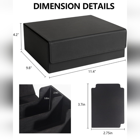 Leather Trading Card Storage Box  - Picture 4 of 8